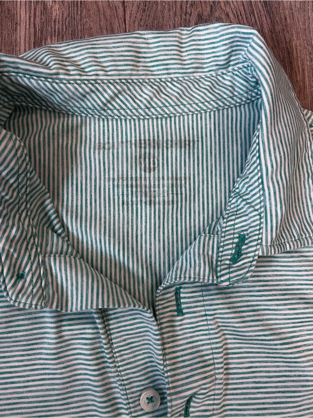 Men’s Southern Shirt Company Heather Madison Stripe Polo ~ Fairway Green ~ MED - Picture 5 of 7